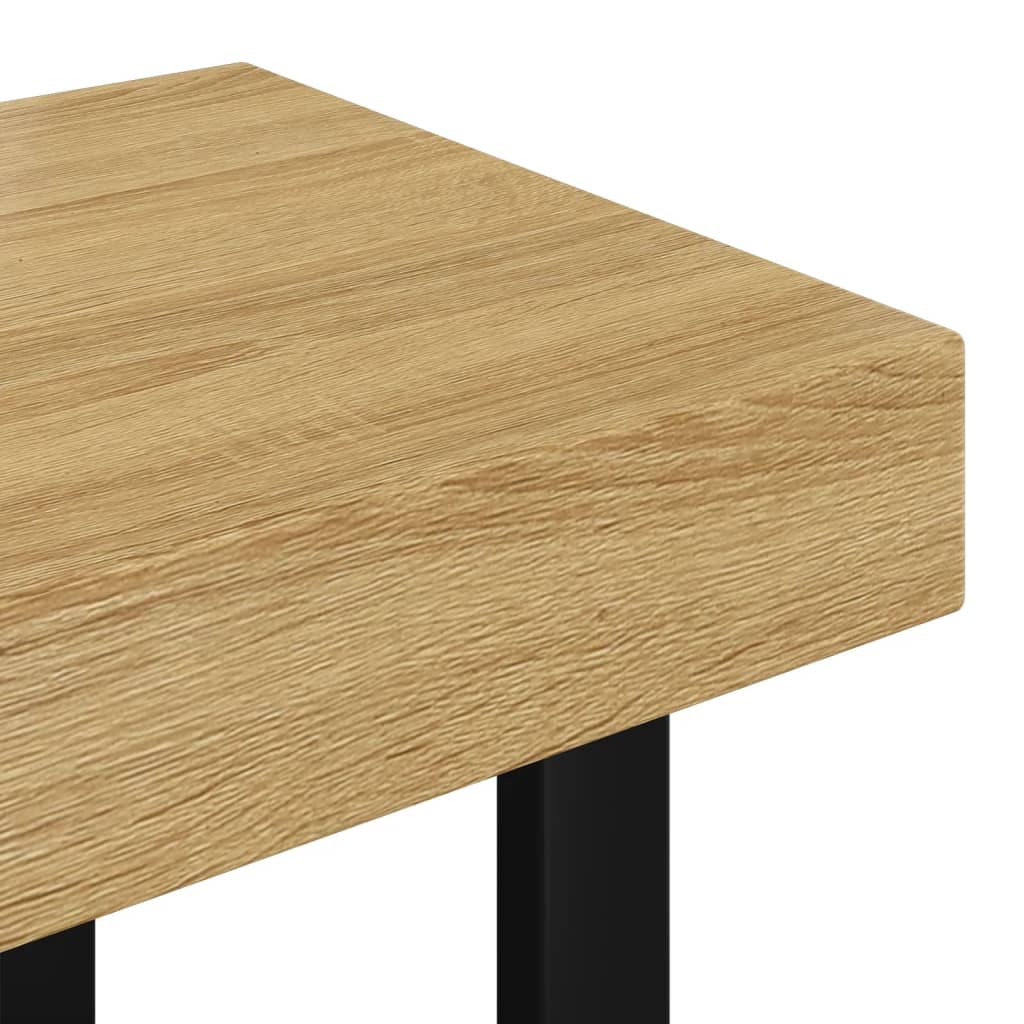 Salontafel 90x45x40 cm MDF en ijzer lichtbruin en zwart is nu te koop bij PeponiXL, paradijselijk wonen!