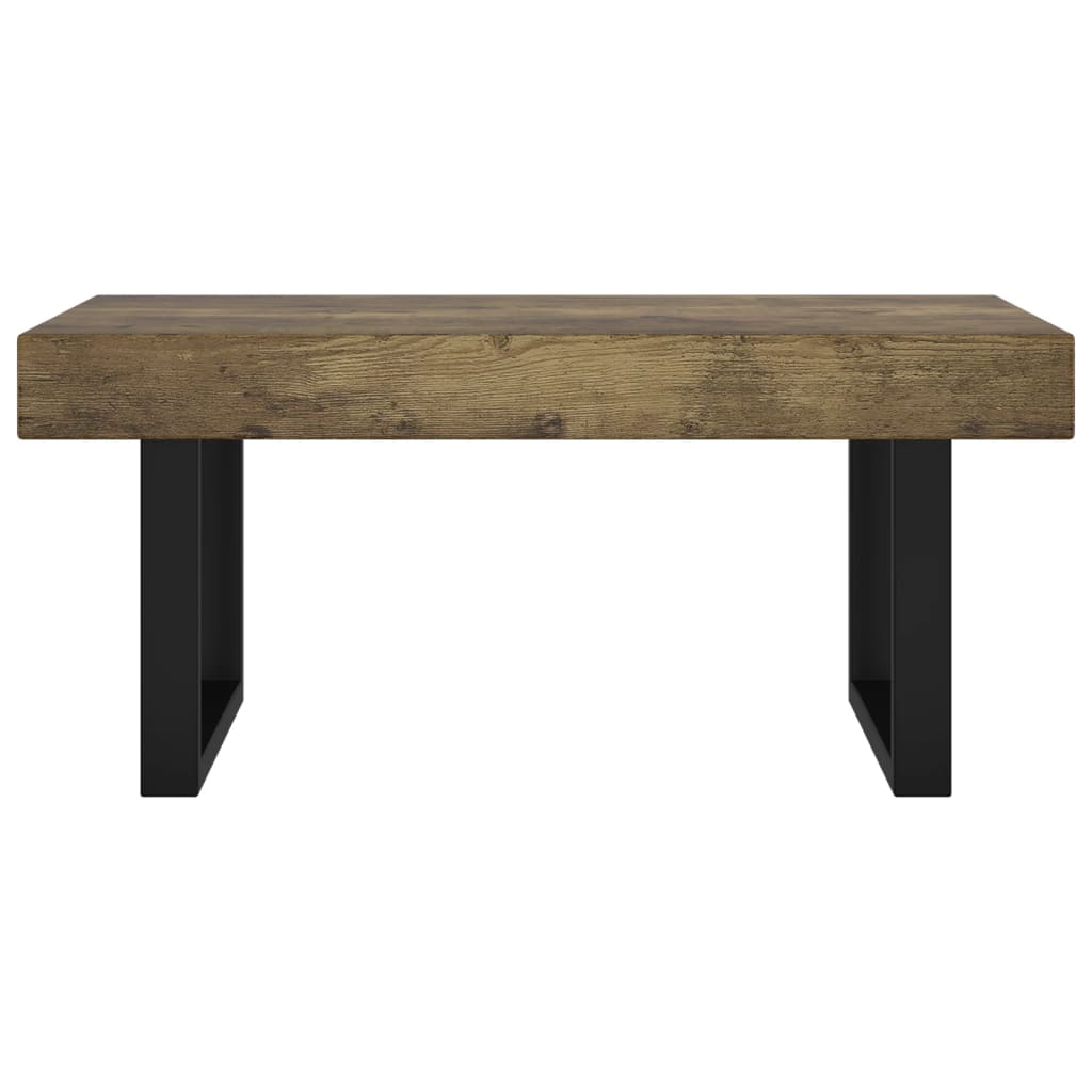Salontafel 90x45x40 cm MDF en ijzer donkerbruin en zwart is nu te koop bij PeponiXL, paradijselijk wonen!