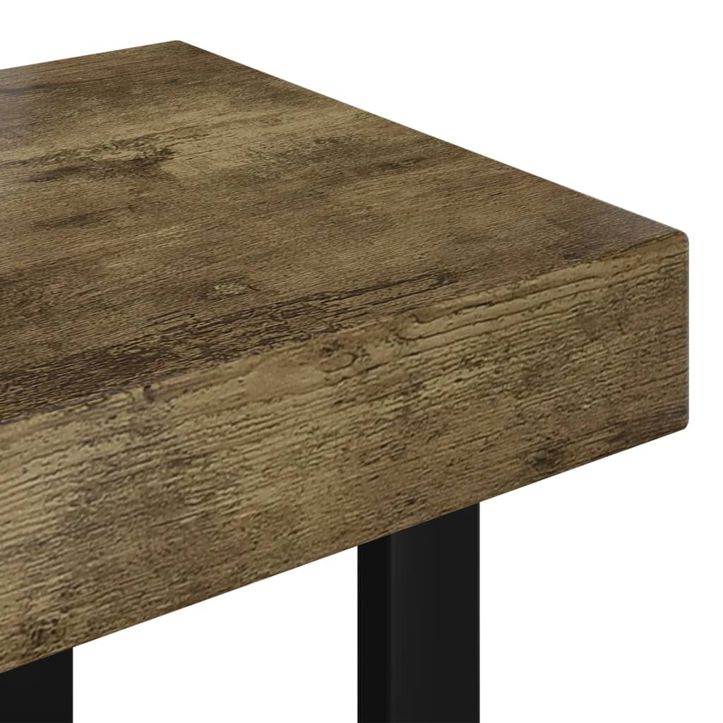 Salontafel 90x45x40 cm MDF en ijzer donkerbruin en zwart is nu te koop bij PeponiXL, paradijselijk wonen!