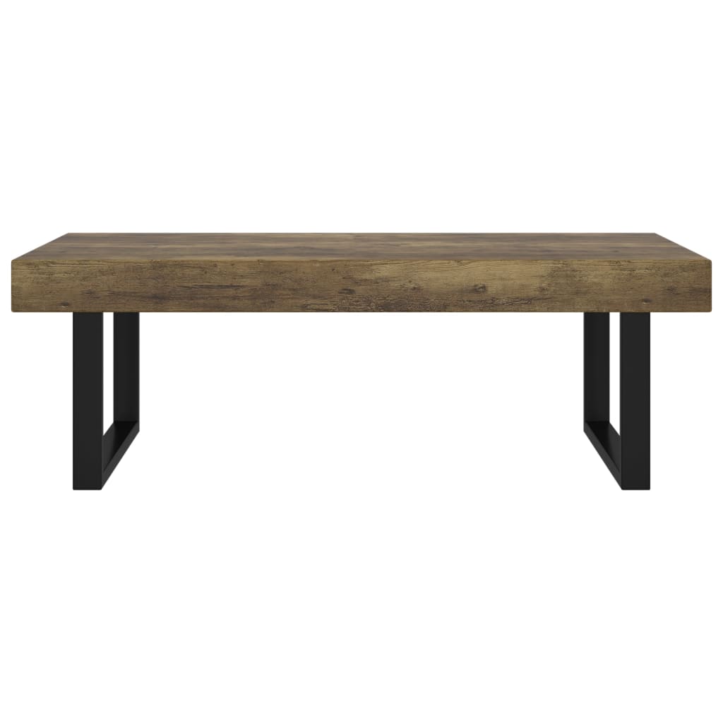 Salontafel 120x60x40 cm MDF en ijzer donkerbruin en zwart is nu te koop bij PeponiXL, paradijselijk wonen!