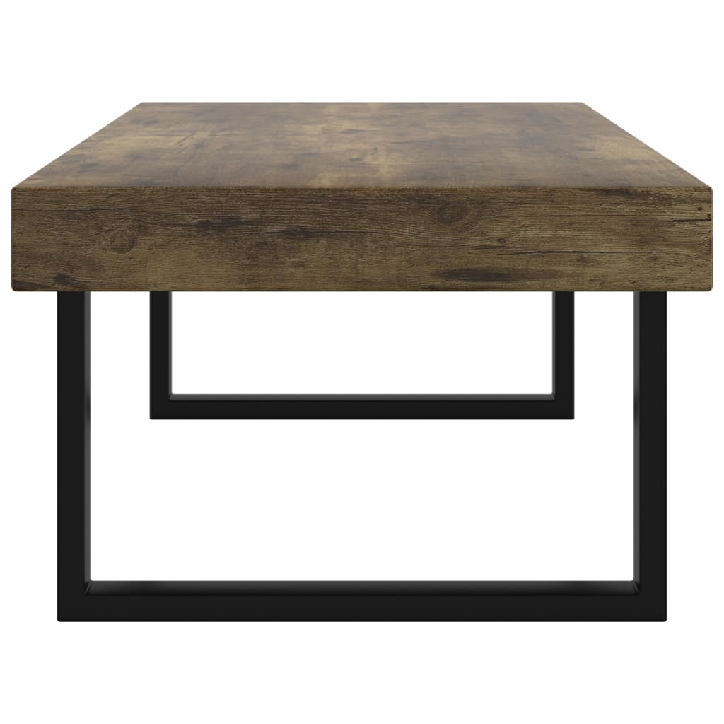 Salontafel 120x60x40 cm MDF en ijzer donkerbruin en zwart is nu te koop bij PeponiXL, paradijselijk wonen!