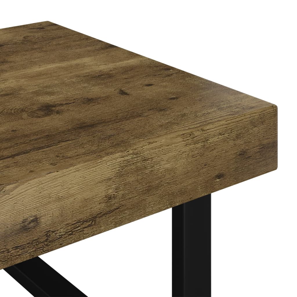 Salontafel 120x60x40 cm MDF en ijzer donkerbruin en zwart is nu te koop bij PeponiXL, paradijselijk wonen!