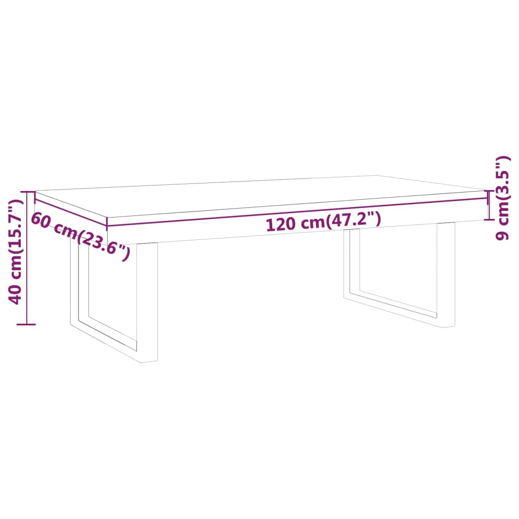 Salontafel 120x60x40 cm MDF en ijzer donkerbruin en zwart is nu te koop bij PeponiXL, paradijselijk wonen!