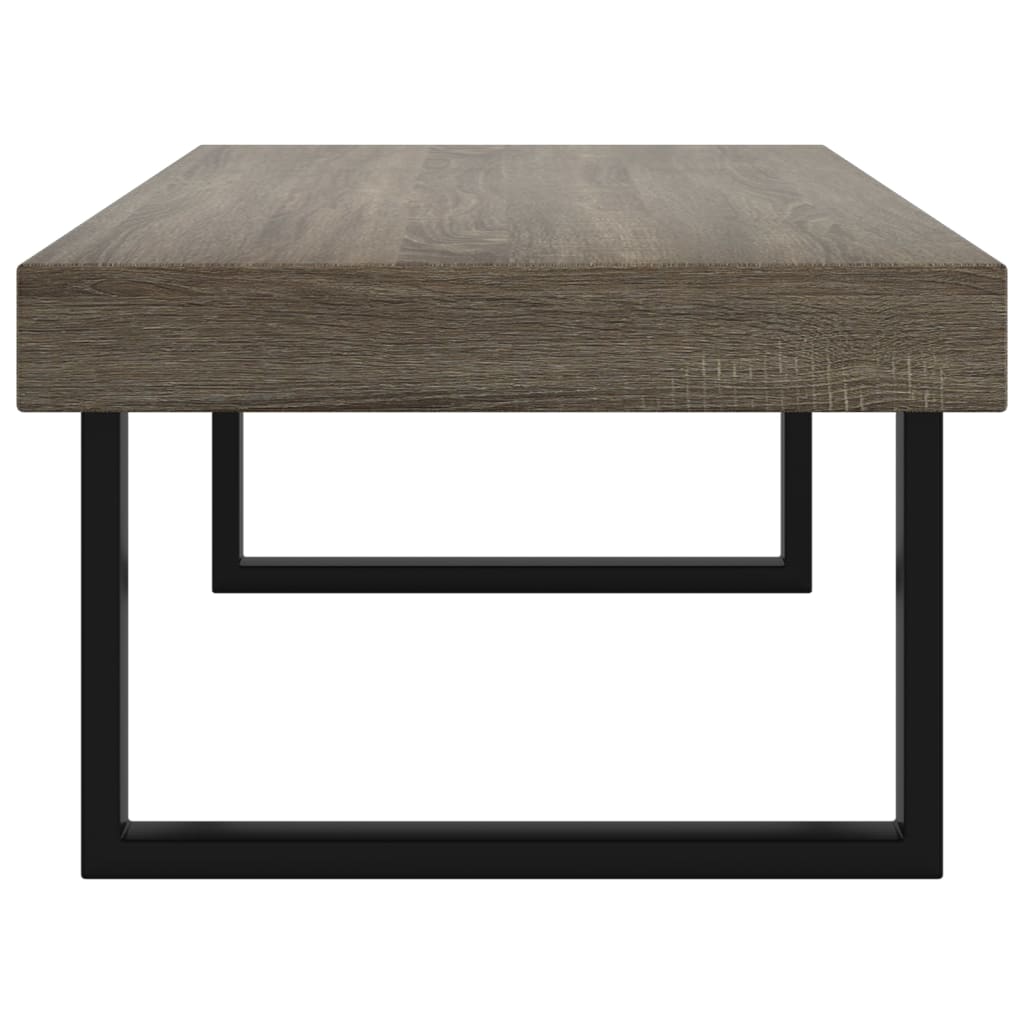 Salontafel 120x60x40 cm MDF en ijzer grijs en zwart is nu te koop bij PeponiXL, paradijselijk wonen!
