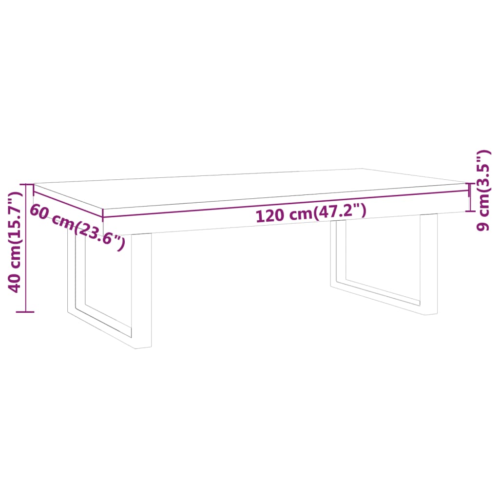 Salontafel 120x60x40 cm MDF en ijzer grijs en zwart is nu te koop bij PeponiXL, paradijselijk wonen!