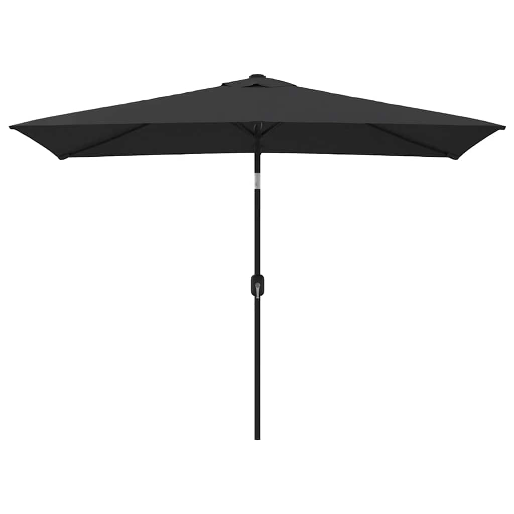 Parasol met metalen paal 300x200 cm zwart is nu te koop bij PeponiXL, paradijselijk wonen!