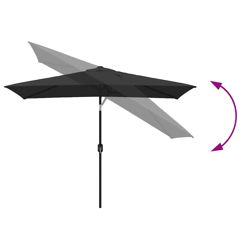 Parasol met metalen paal 300x200 cm zwart is nu te koop bij PeponiXL, paradijselijk wonen!