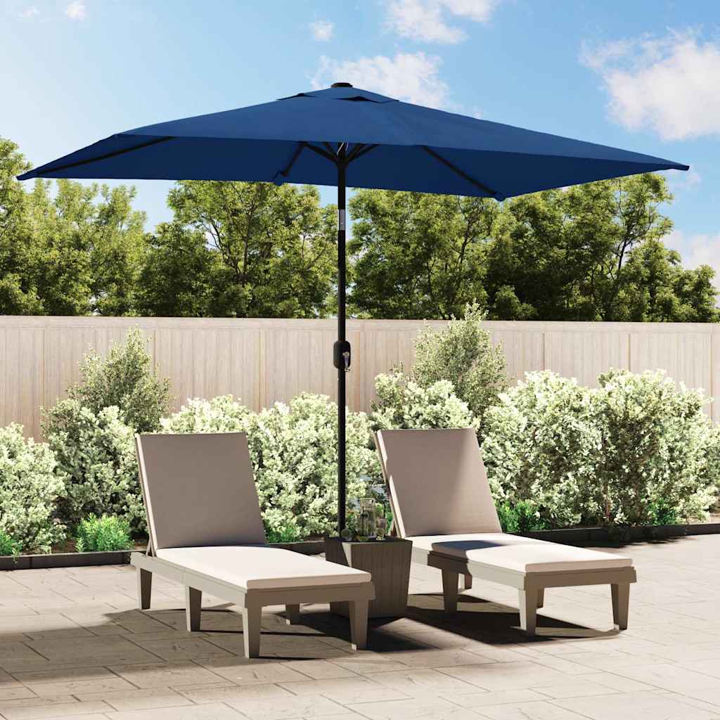 Parasol met metalen paal 300x200 cm azuurblauw is nu te koop bij PeponiXL, paradijselijk wonen!
