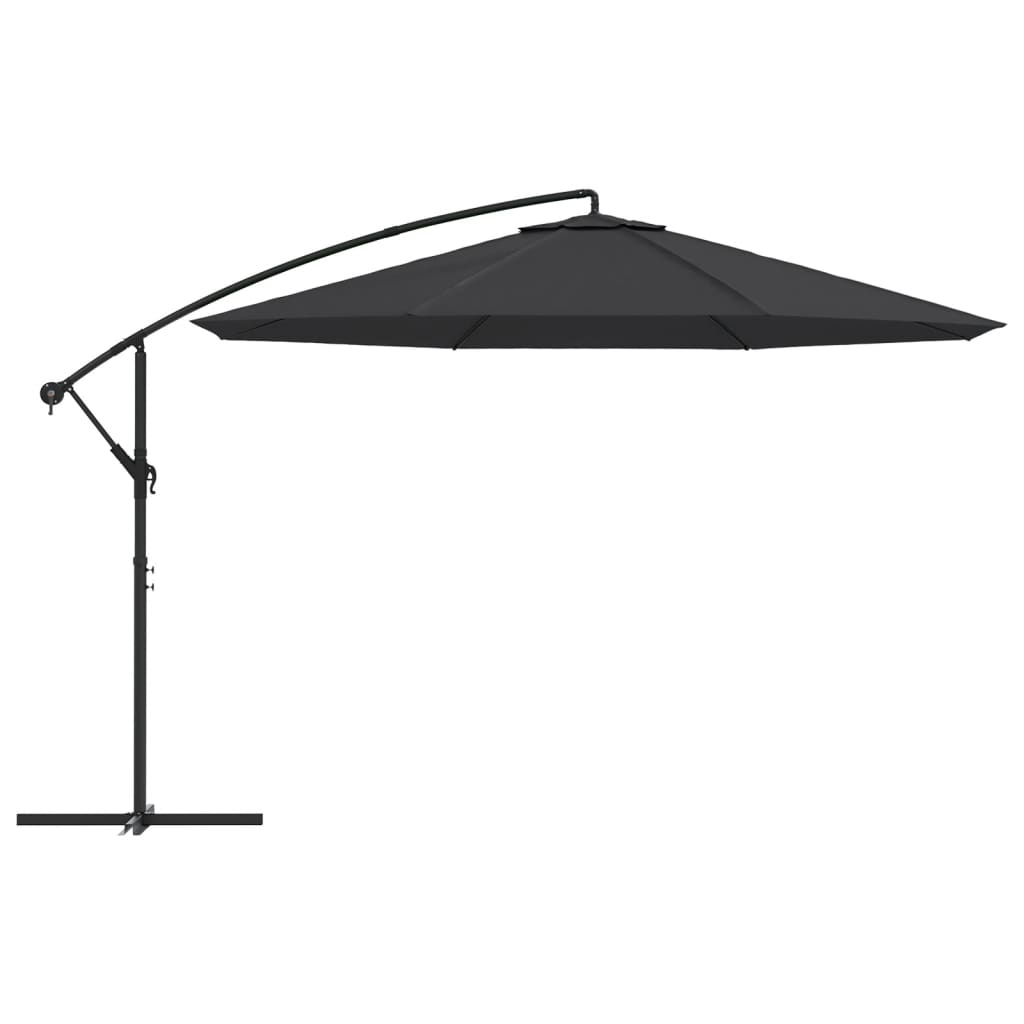 Zweefparasol met aluminium paal 350 cm zwart is nu te koop bij PeponiXL, paradijselijk wonen!