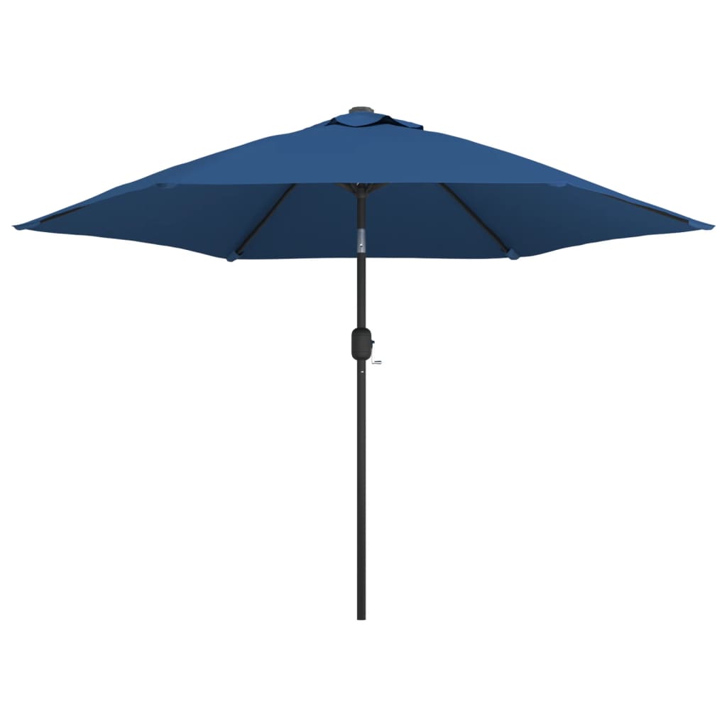 Parasol met LED-verlichting en stalen paal 300 cm azuurblauw is nu te koop bij PeponiXL, paradijselijk wonen!