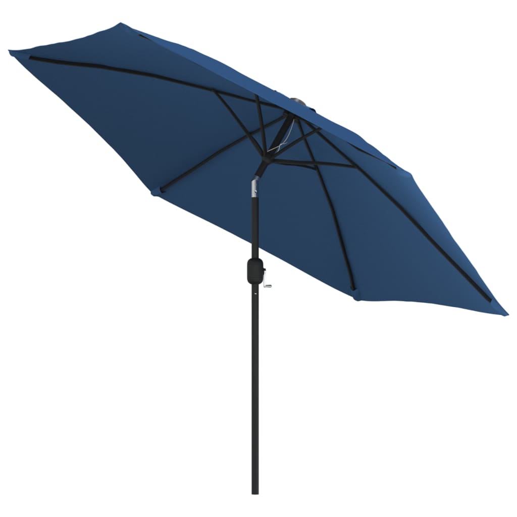 Parasol met LED-verlichting en stalen paal 300 cm azuurblauw is nu te koop bij PeponiXL, paradijselijk wonen!