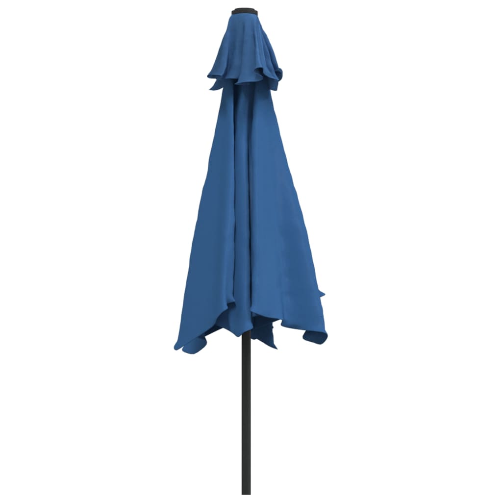 Parasol met LED-verlichting en stalen paal 300 cm azuurblauw is nu te koop bij PeponiXL, paradijselijk wonen!