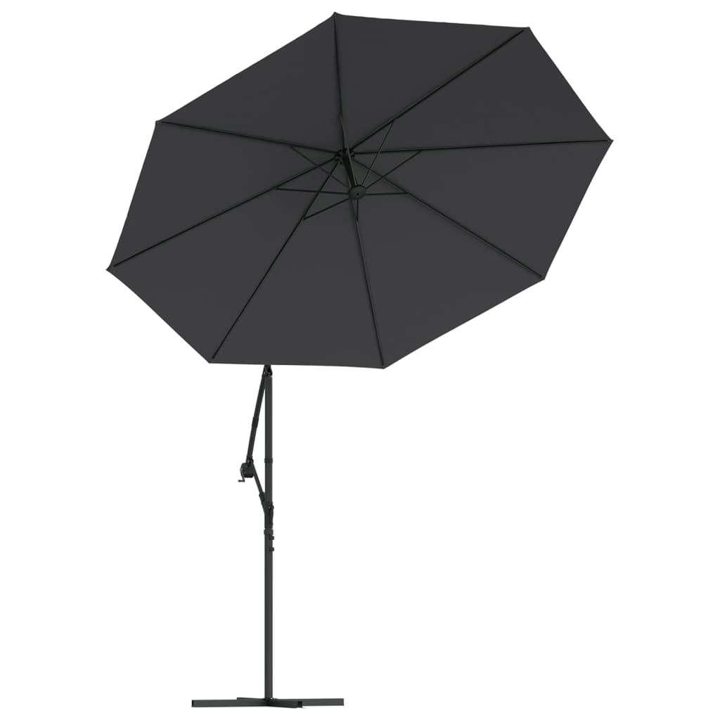 Zweefparasol met LED en stalen paal 300 cm zwart is nu te koop bij PeponiXL, paradijselijk wonen!
