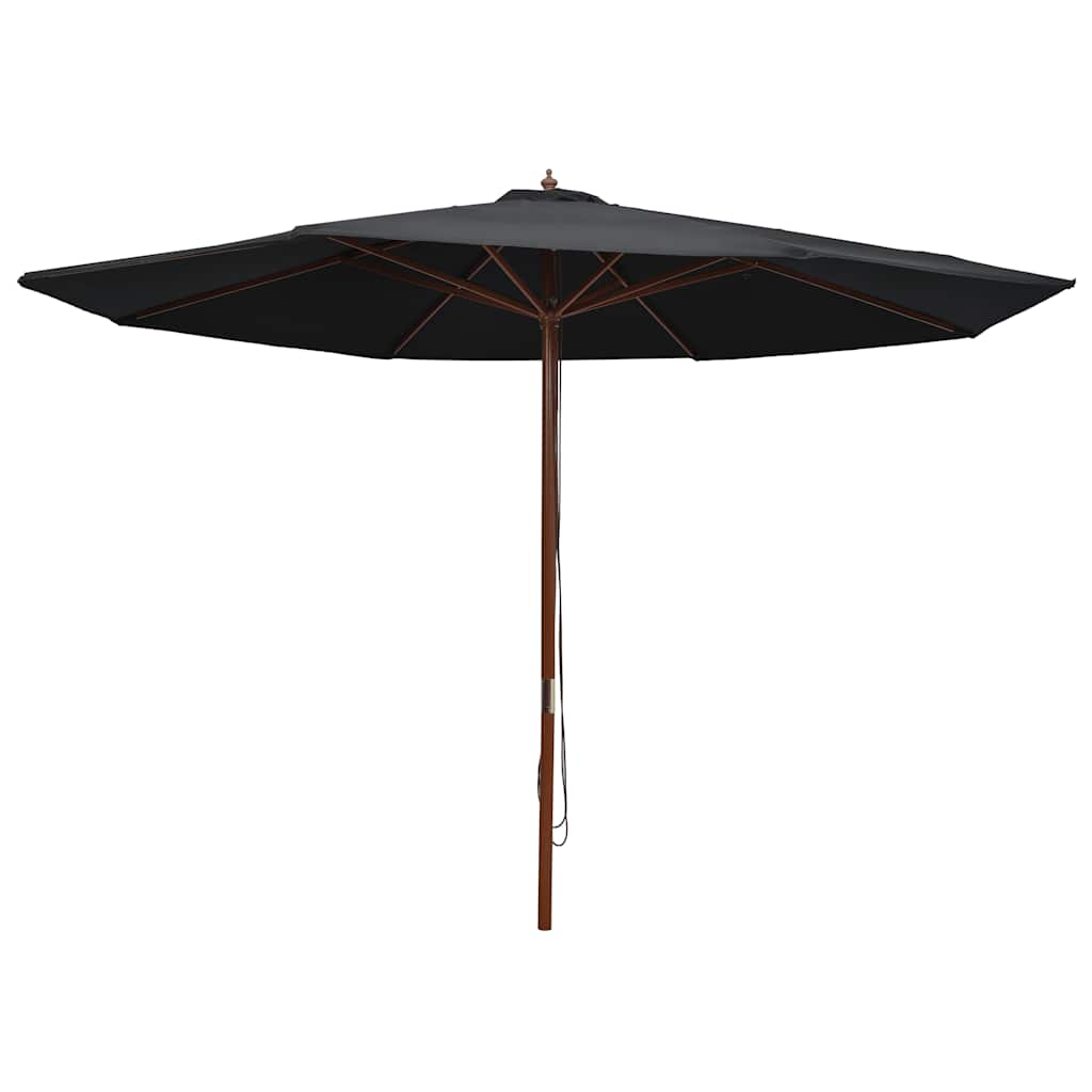 Parasol met houten paal 350 cm zwart is nu te koop bij PeponiXL, paradijselijk wonen!