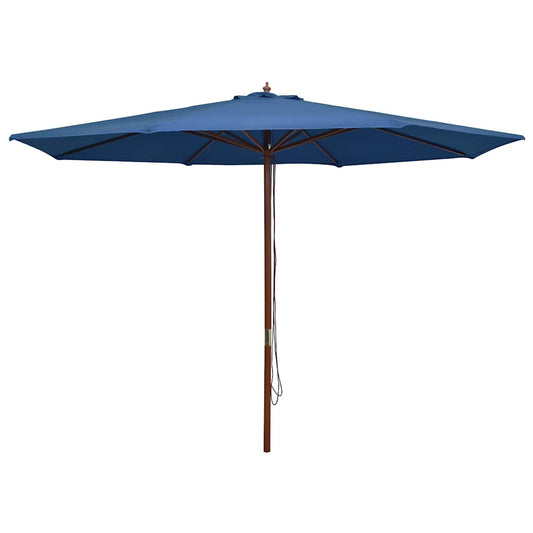 Parasol met houten paal 350 cm blauw is nu te koop bij PeponiXL, paradijselijk wonen!