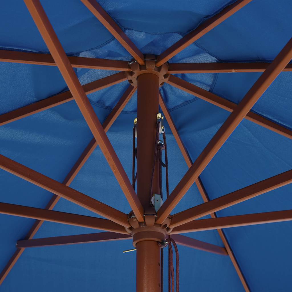 Parasol met houten paal 350 cm blauw is nu te koop bij PeponiXL, paradijselijk wonen!