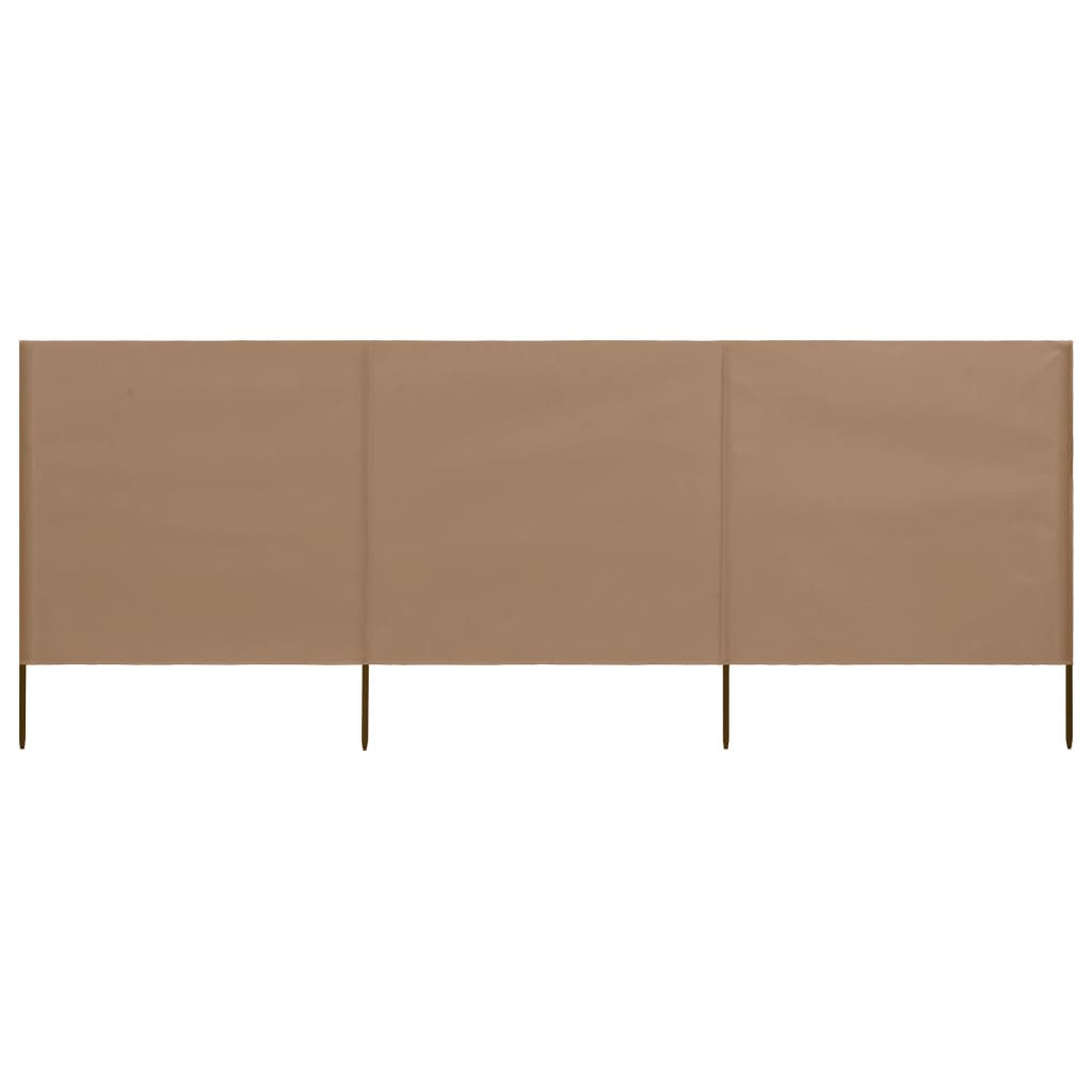 Windscherm 3-panelen 400x80 cm stof taupe is nu te koop bij PeponiXL, paradijselijk wonen!