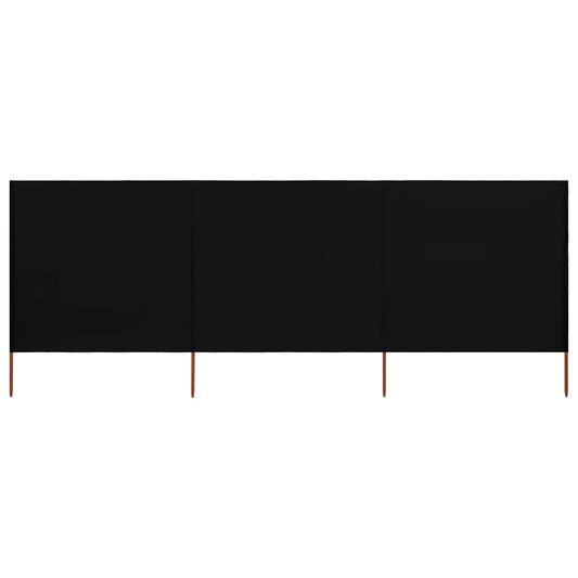 Windscherm 3-panelen 400x120 cm stof zwart is nu te koop bij PeponiXL, paradijselijk wonen!