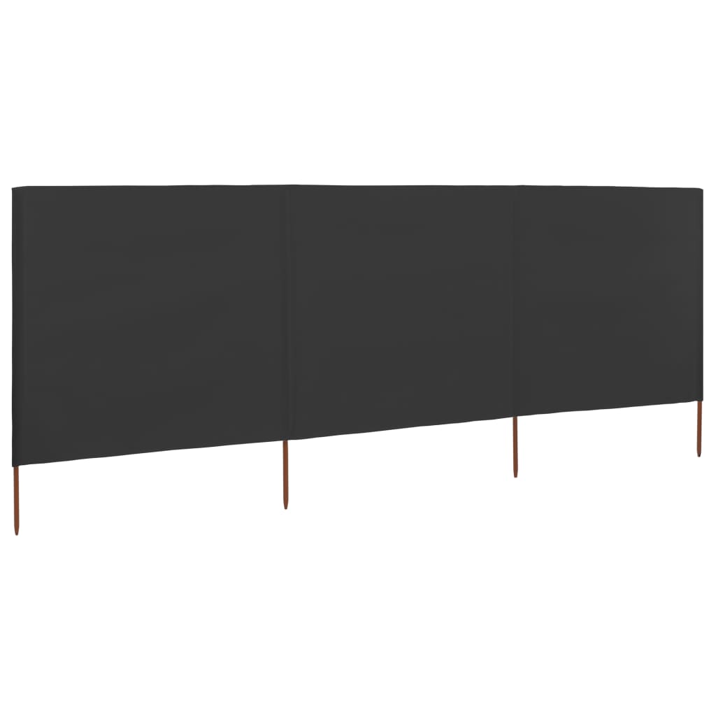 Windscherm 3-panelen 400x160 cm stof antraciet is nu te koop bij PeponiXL, paradijselijk wonen!