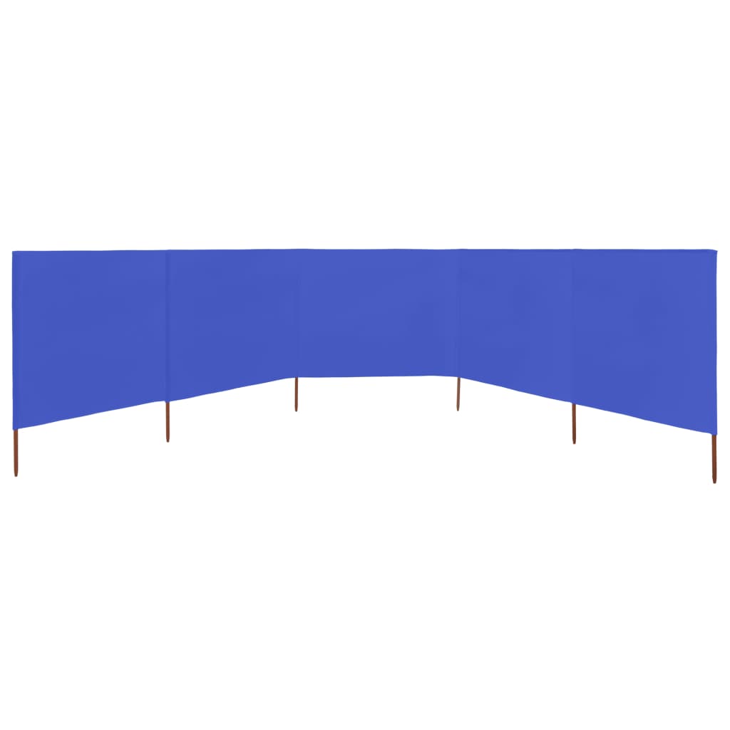 Windscherm 5-panelen 600x120 cm stof azuurblauw is nu te koop bij PeponiXL, paradijselijk wonen!
