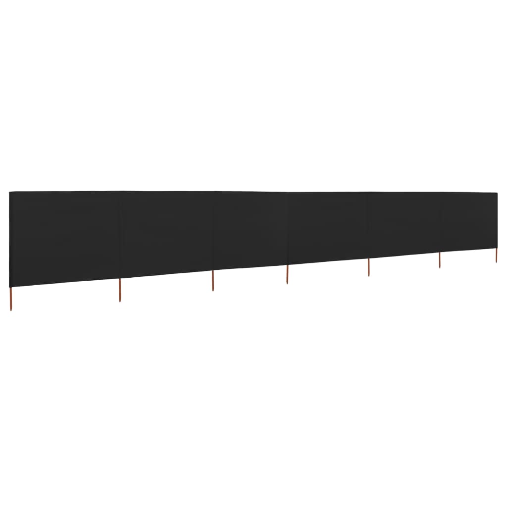 Windscherm 6-panelen 800x80 cm stof zwart is nu te koop bij PeponiXL, paradijselijk wonen!