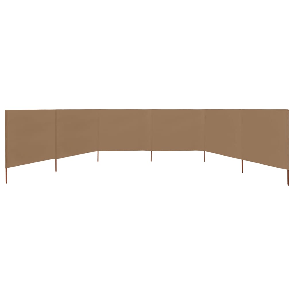 Windscherm 6-panelen 800x120 cm stof taupe is nu te koop bij PeponiXL, paradijselijk wonen!
