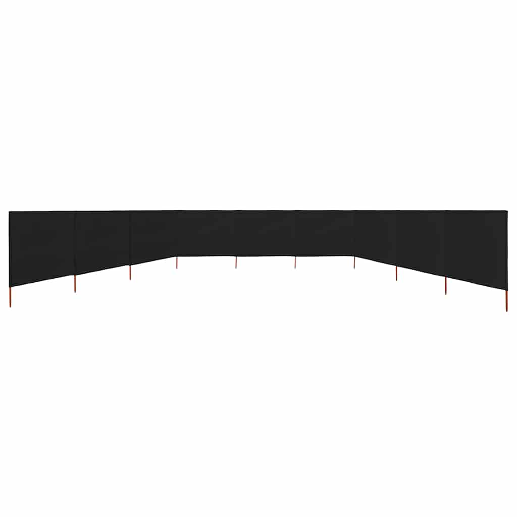 Windscherm 9-panelen 1200x120 cm stof zwart is nu te koop bij PeponiXL, paradijselijk wonen!