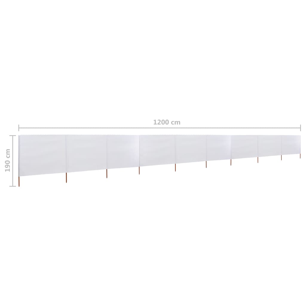 Windscherm 9-panelen 1200x160 cm stof zandwit is nu te koop bij PeponiXL, paradijselijk wonen!