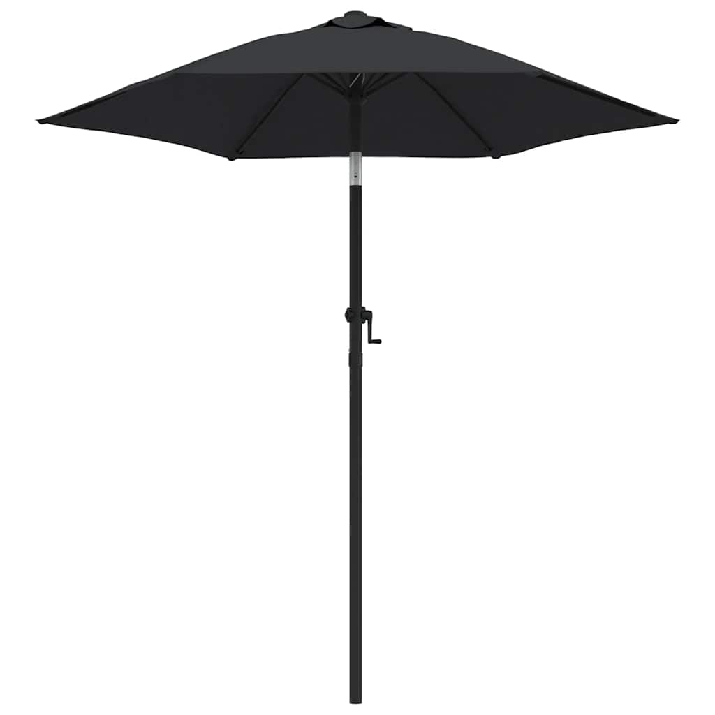 Parasol 200x224 cm aluminium zwart is nu te koop bij PeponiXL, paradijselijk wonen!