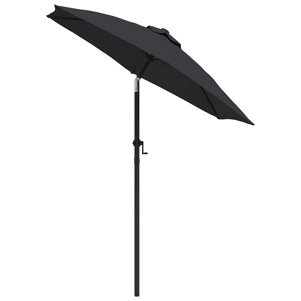 Parasol 200x224 cm aluminium zwart is nu te koop bij PeponiXL, paradijselijk wonen!