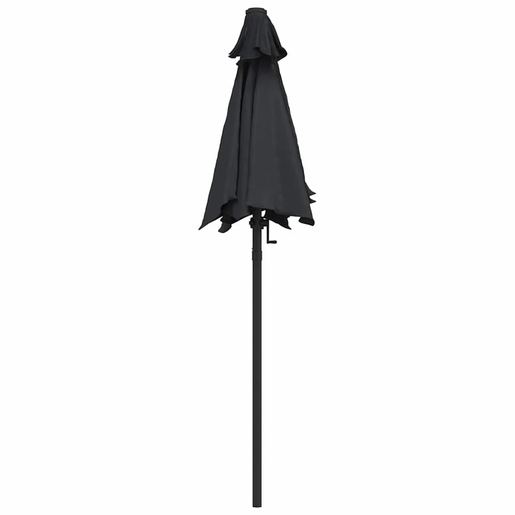 Parasol 200x224 cm aluminium zwart is nu te koop bij PeponiXL, paradijselijk wonen!