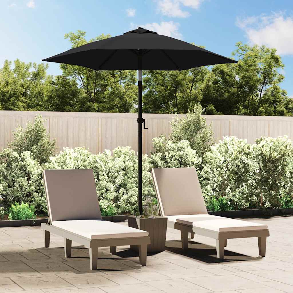 Parasol 200x224 cm aluminium zwart is nu te koop bij PeponiXL, paradijselijk wonen!