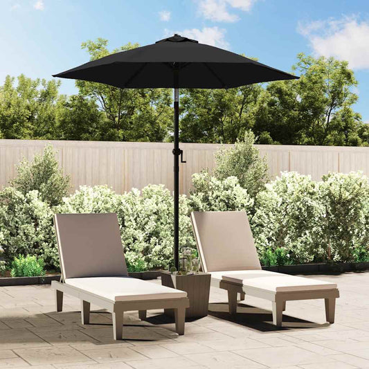 Parasol 200x224 cm aluminium zwart is nu te koop bij PeponiXL, paradijselijk wonen!
