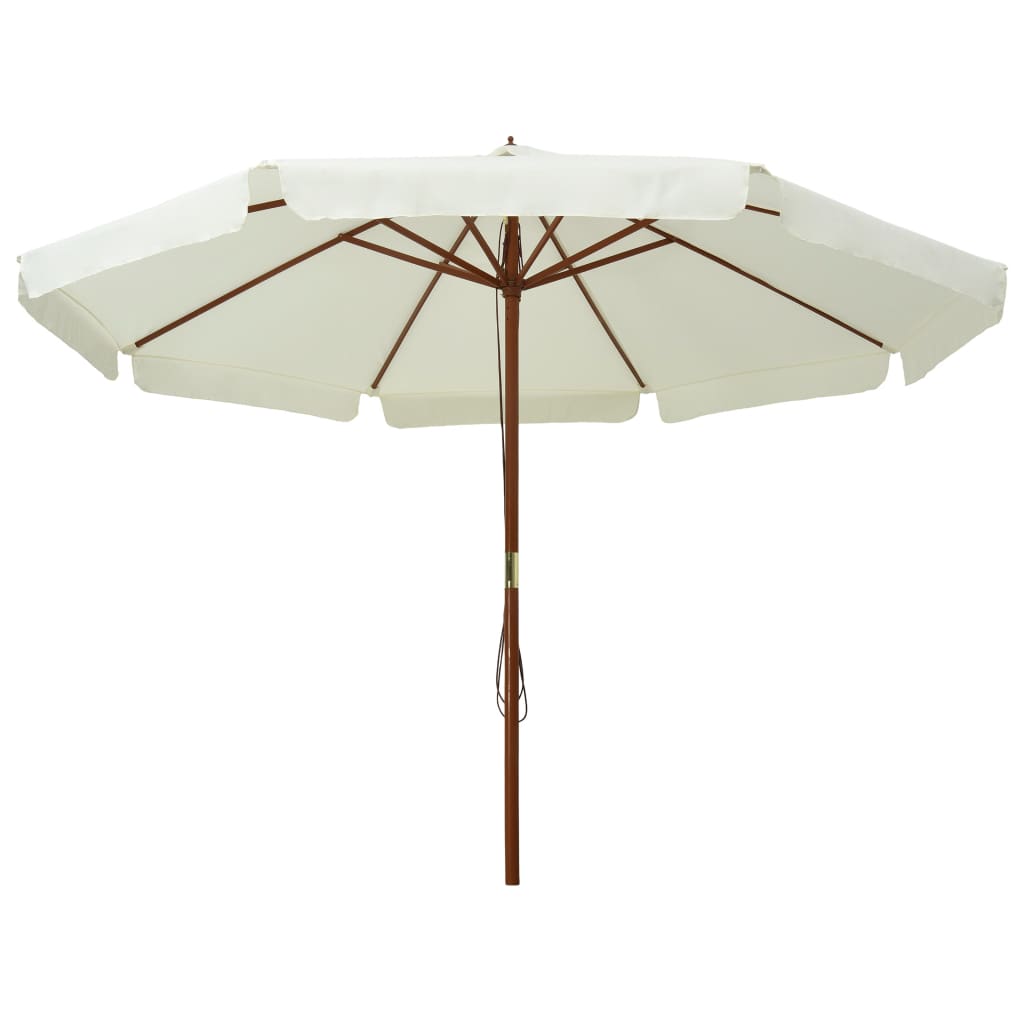 Parasol met houten paal 330 cm zandwit is nu te koop bij PeponiXL, paradijselijk wonen!