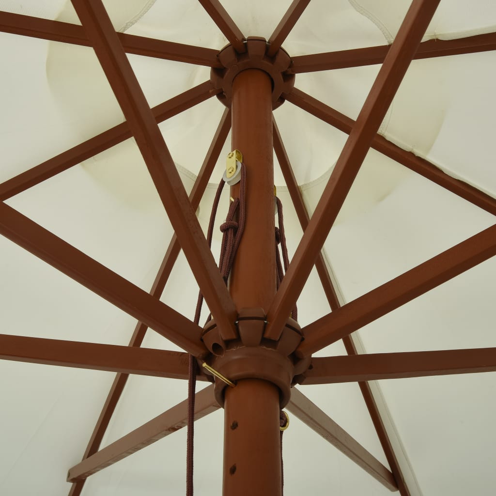 Parasol met houten paal 330 cm zandwit is nu te koop bij PeponiXL, paradijselijk wonen!