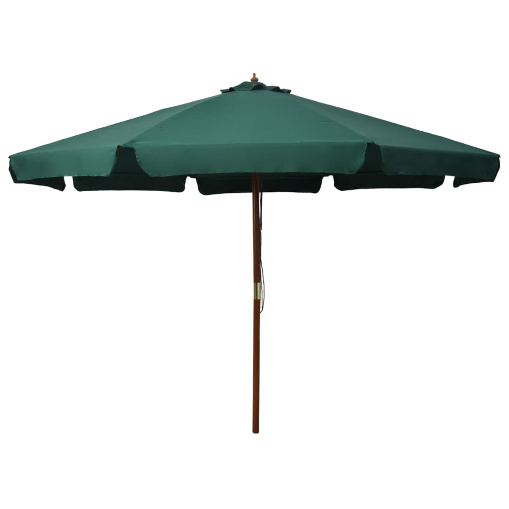 Parasol met houten paal 330 cm groen is nu te koop bij PeponiXL, paradijselijk wonen!