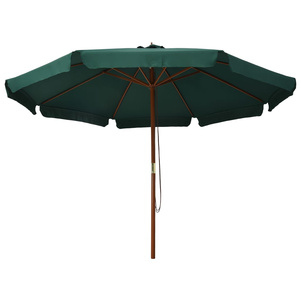 Parasol met houten paal 330 cm groen is nu te koop bij PeponiXL, paradijselijk wonen!