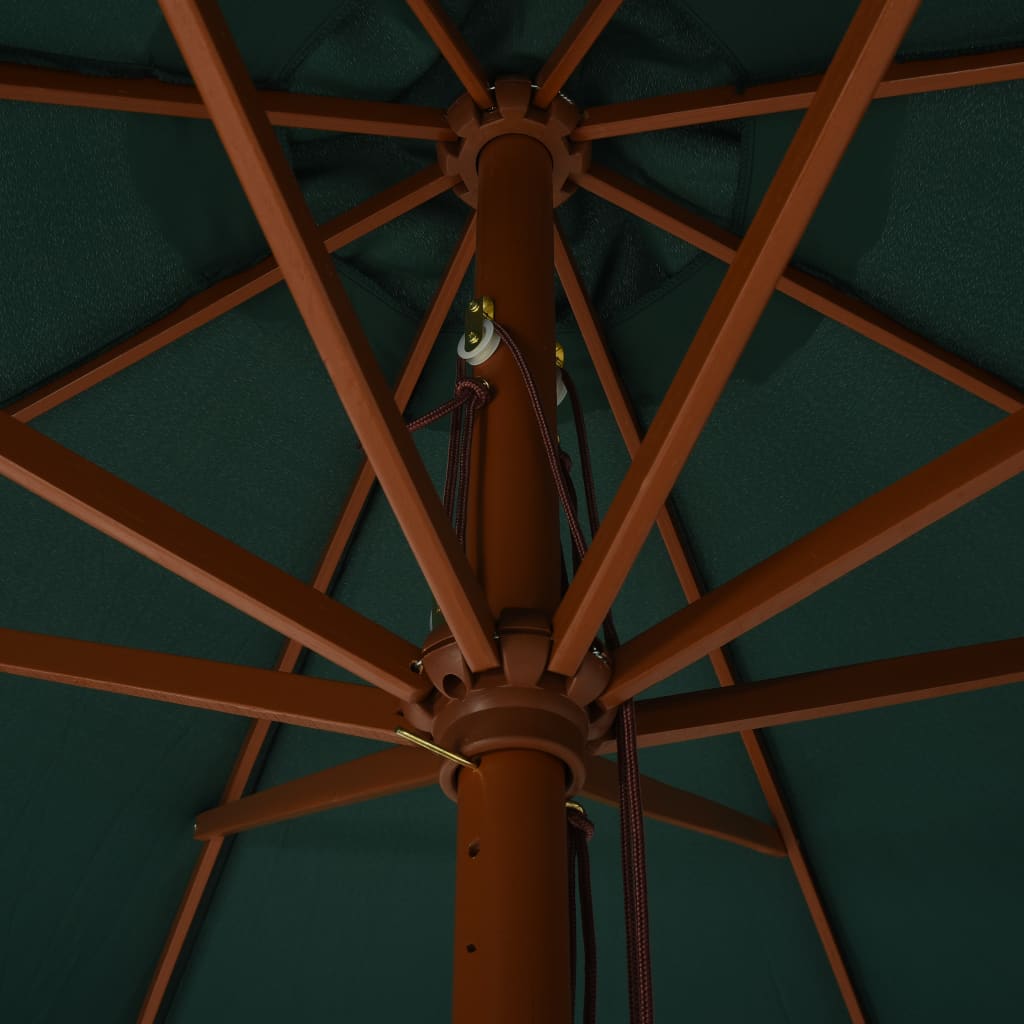 Parasol met houten paal 330 cm groen is nu te koop bij PeponiXL, paradijselijk wonen!