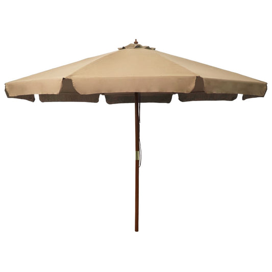 Parasol met houten paal 330 cm taupe is nu te koop bij PeponiXL, paradijselijk wonen!