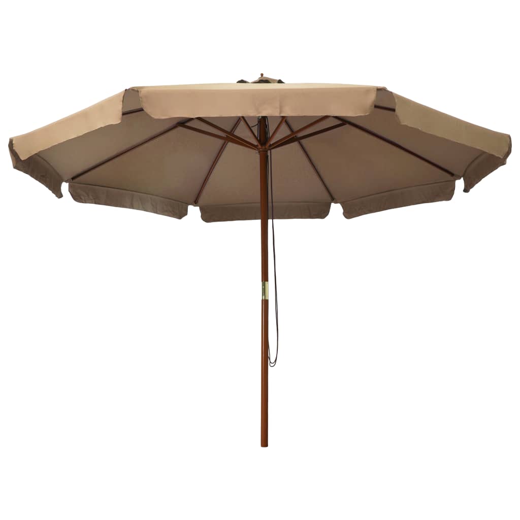 Parasol met houten paal 330 cm taupe is nu te koop bij PeponiXL, paradijselijk wonen!