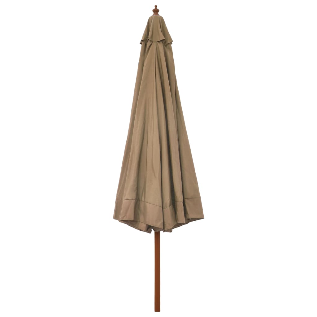 Parasol met houten paal 330 cm taupe is nu te koop bij PeponiXL, paradijselijk wonen!