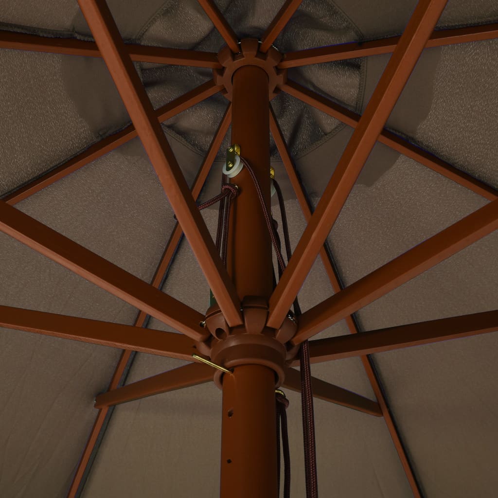 Parasol met houten paal 330 cm taupe is nu te koop bij PeponiXL, paradijselijk wonen!