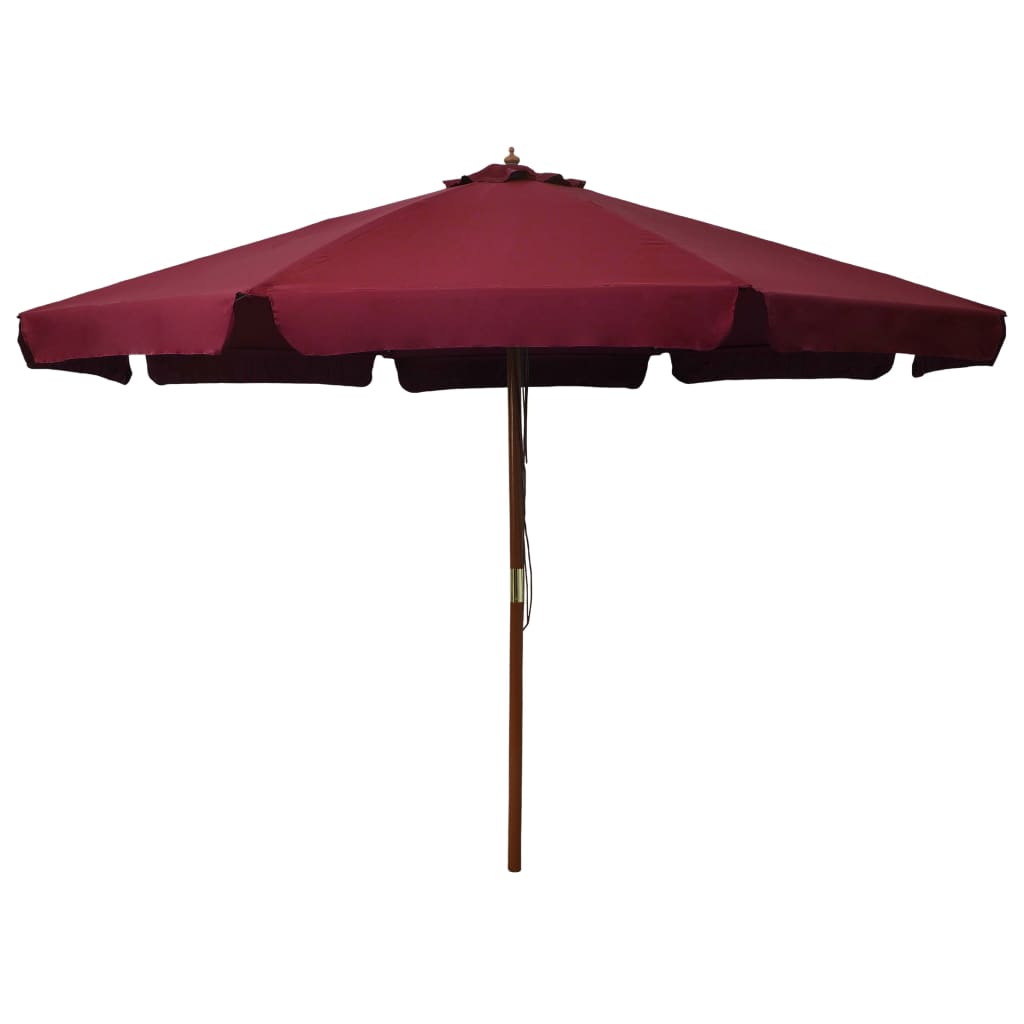 Parasol met houten paal 330 cm bordeauxrood is nu te koop bij PeponiXL, paradijselijk wonen!