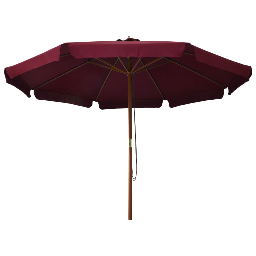 Parasol met houten paal 330 cm bordeauxrood is nu te koop bij PeponiXL, paradijselijk wonen!
