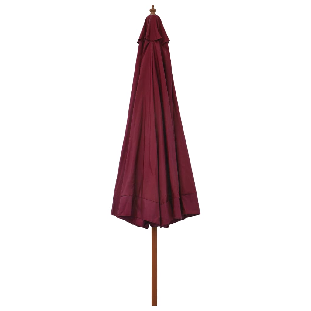 Parasol met houten paal 330 cm bordeauxrood is nu te koop bij PeponiXL, paradijselijk wonen!