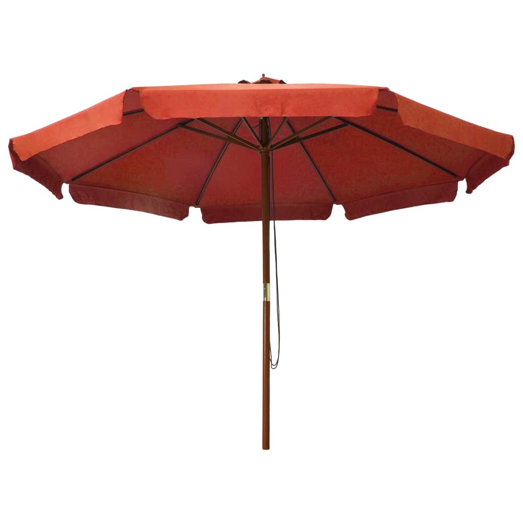 Parasol met houten paal 330 cm terracottakleurig is nu te koop bij PeponiXL, paradijselijk wonen!