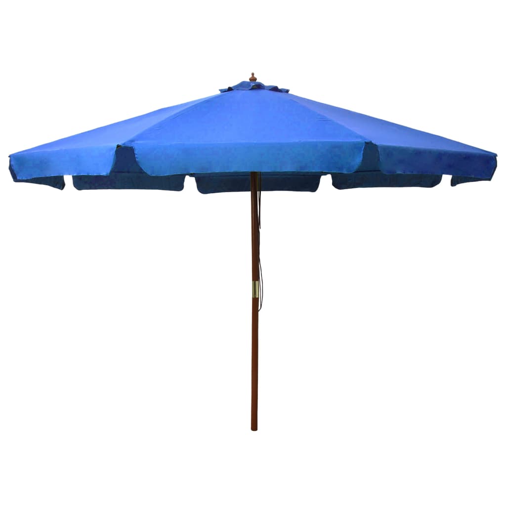 Parasol met houten paal 330 cm azuurblauw is nu te koop bij PeponiXL, paradijselijk wonen!