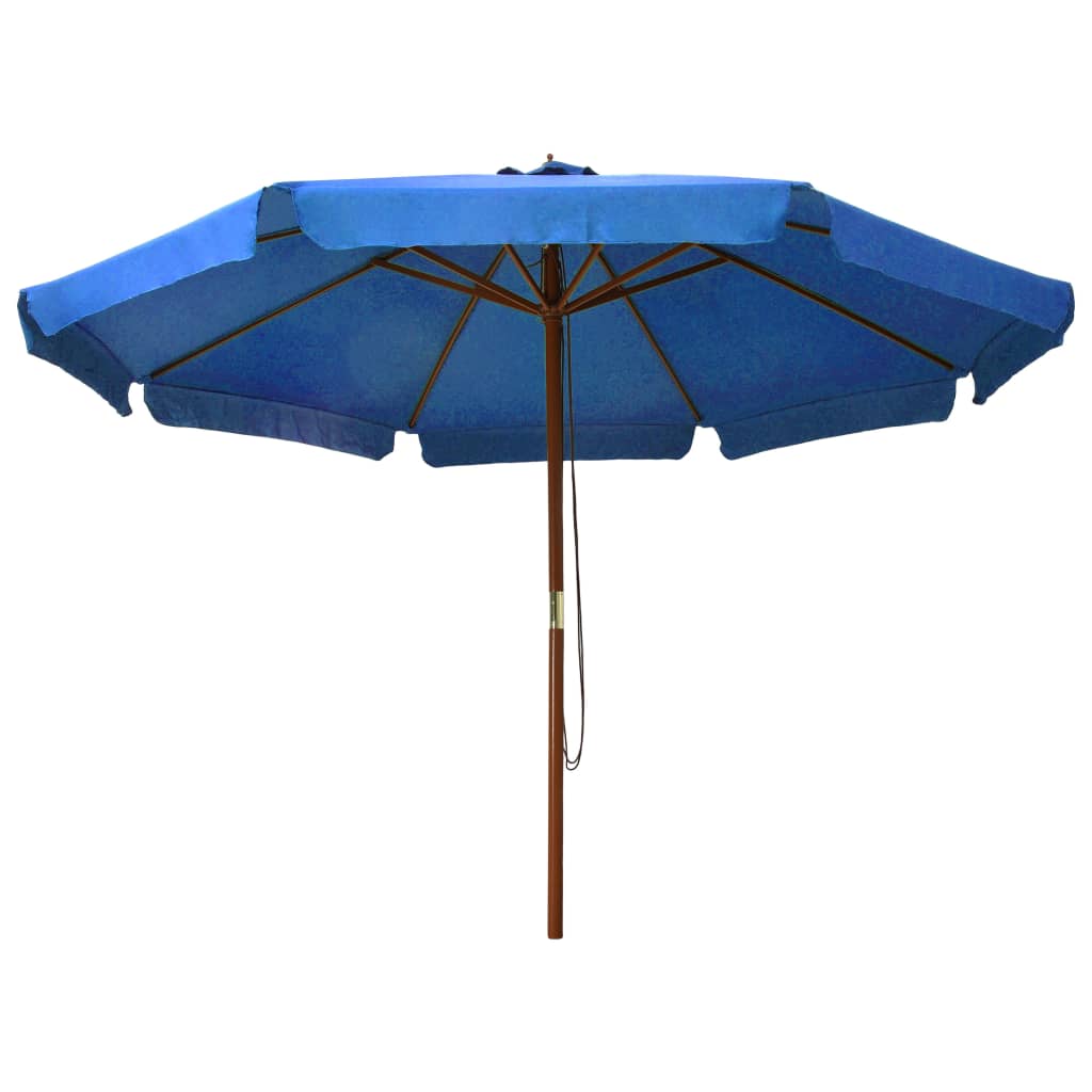 Parasol met houten paal 330 cm azuurblauw is nu te koop bij PeponiXL, paradijselijk wonen!