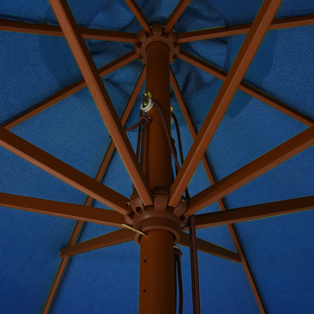 Parasol met houten paal 330 cm azuurblauw is nu te koop bij PeponiXL, paradijselijk wonen!