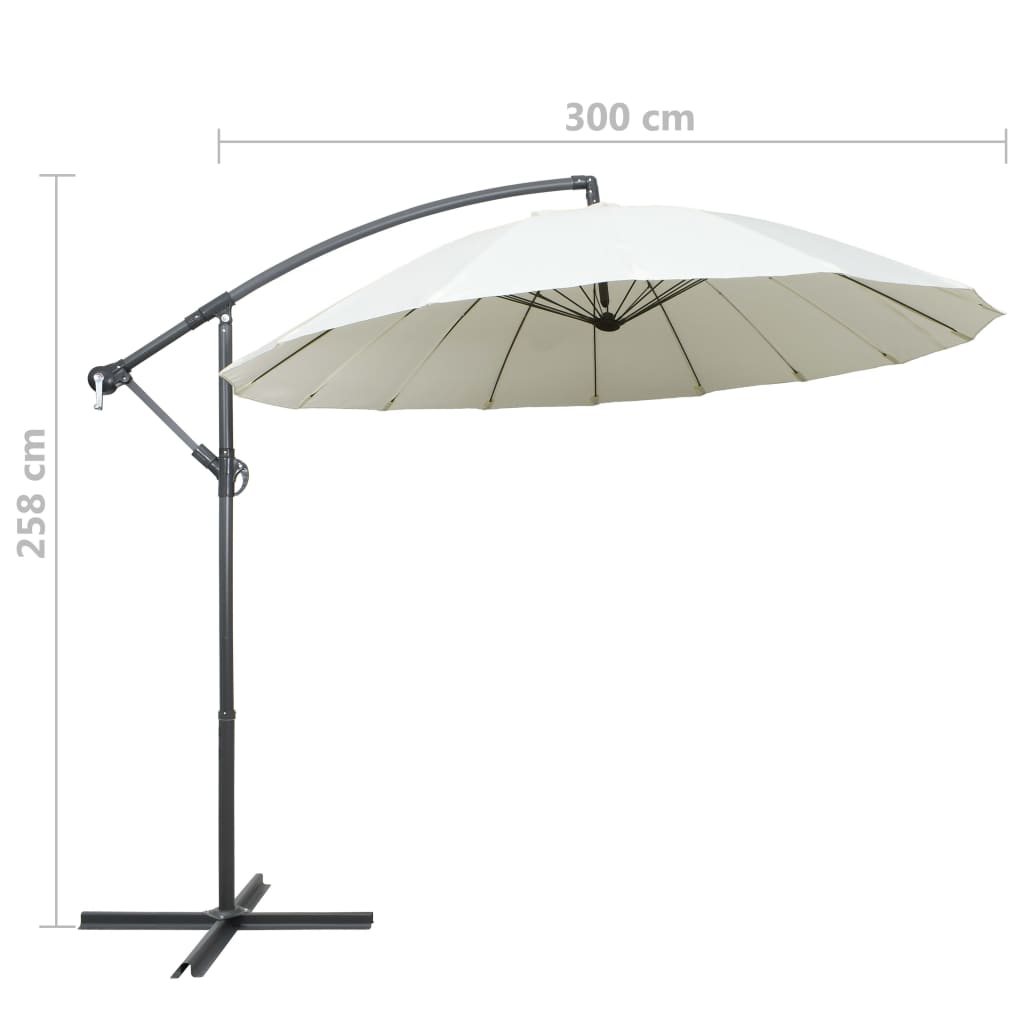 Zweefparasol met aluminium paal 3 m wit is nu te koop bij PeponiXL, paradijselijk wonen!
